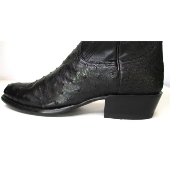New TECOVAS The Wyatt II Midnight Ostrich Leather Men 11D Western Cowboy Boots - Picture 7 of 12